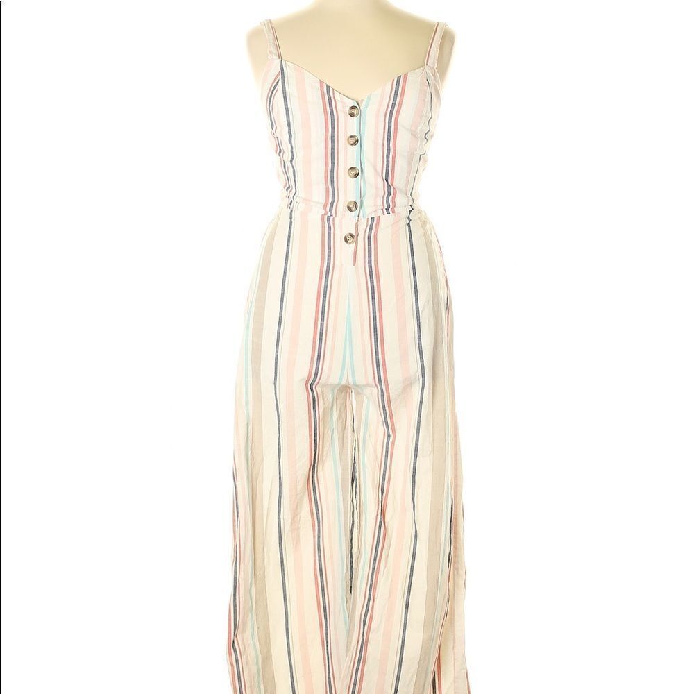 Japna Women S Small Handmade Striped Wide Leg Open Back Sleeveless Jumpsuit